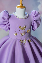 Lavender Flared Butterfly Dress